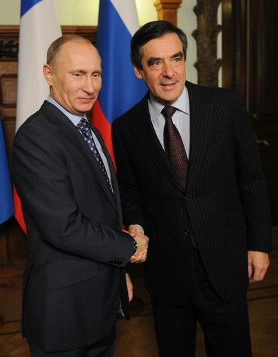 Vladimir Poutine et François Fillon, le 18 novembre 2011 à Moscou