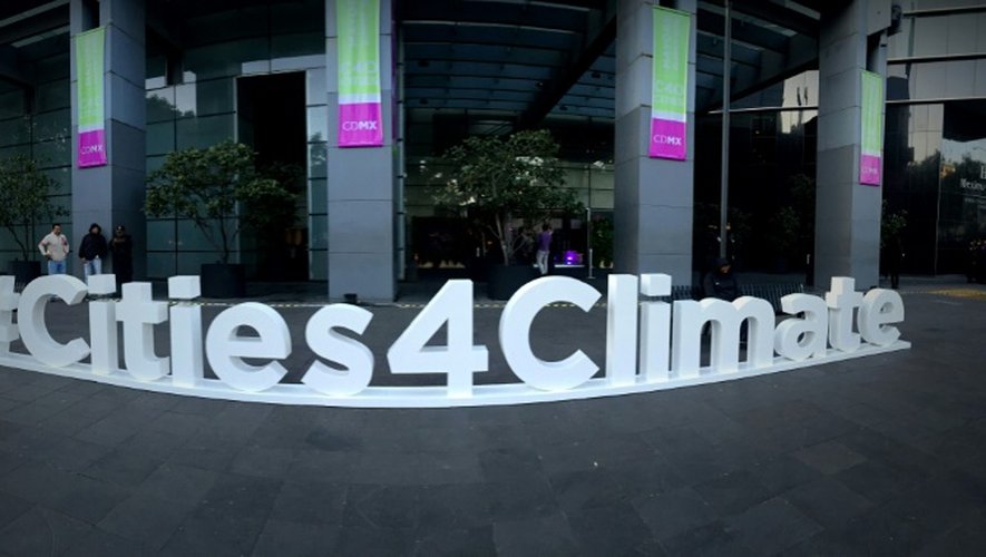 Photo du logo du sommet C40 à Mexico le 1er décembre 2016