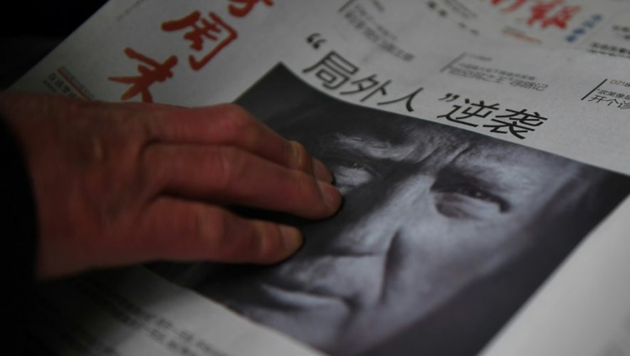 Photo de la Une d'un journal chinois, le 10 novembre 2016, au lendemain de l'élection de Donald Trump