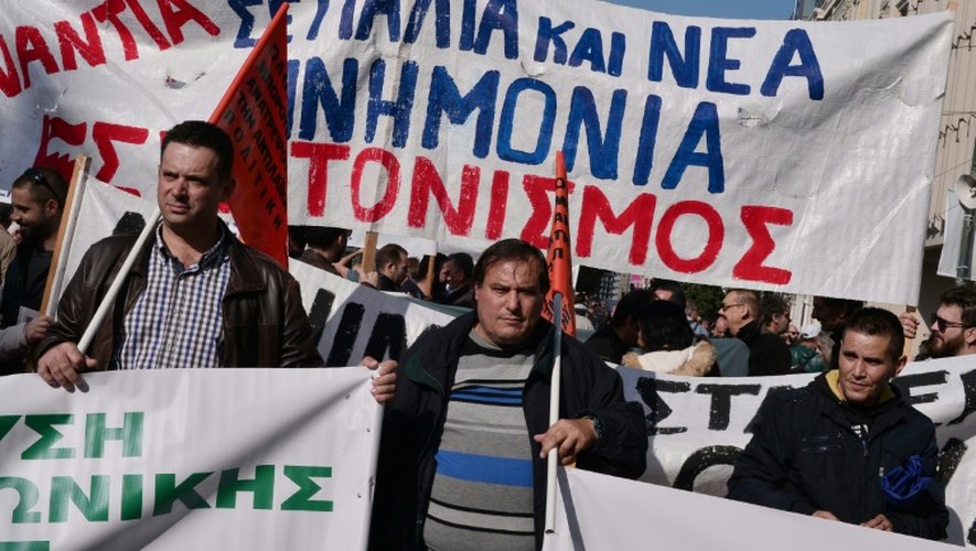 Manifestation de travailleurs grecs contre l'austérité, le 24 novembre à Athènes