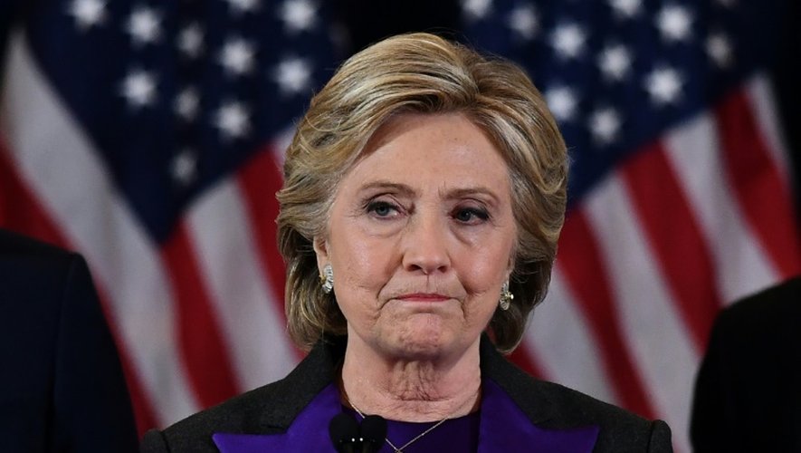 La candidate démocrate battue Hillary Clinton le soir de sa défaite, le 9 novembre 2016