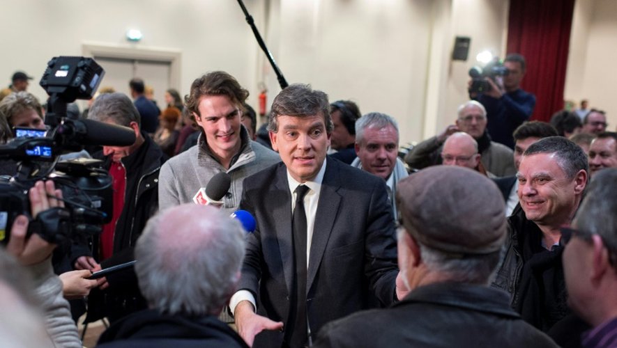 Arnaud Montebourg en campagne pour la primaire du PS le 7 décembre 2016 à Dijon
