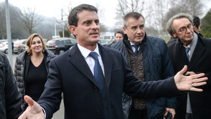 Manuel Valls, candidat à la primaire socialiste, le 7 décembre 2016 à Fesches-le-Châtel dans le Doubs