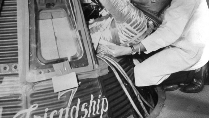 John Glenn durant un entraînement, le 20 février 1962 à Cape Canaveral