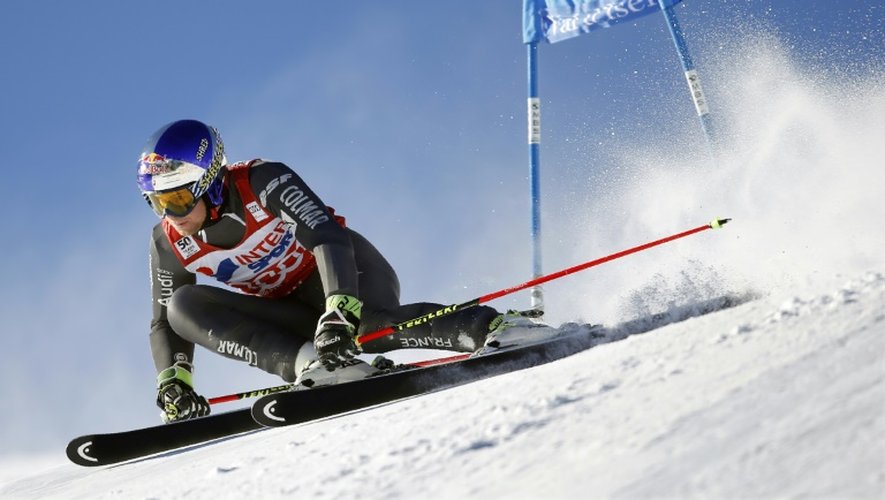 Alexis Pinturault lors de la 1re manche du slalom géant de Val-d'Isère, le 10 décembre 2016