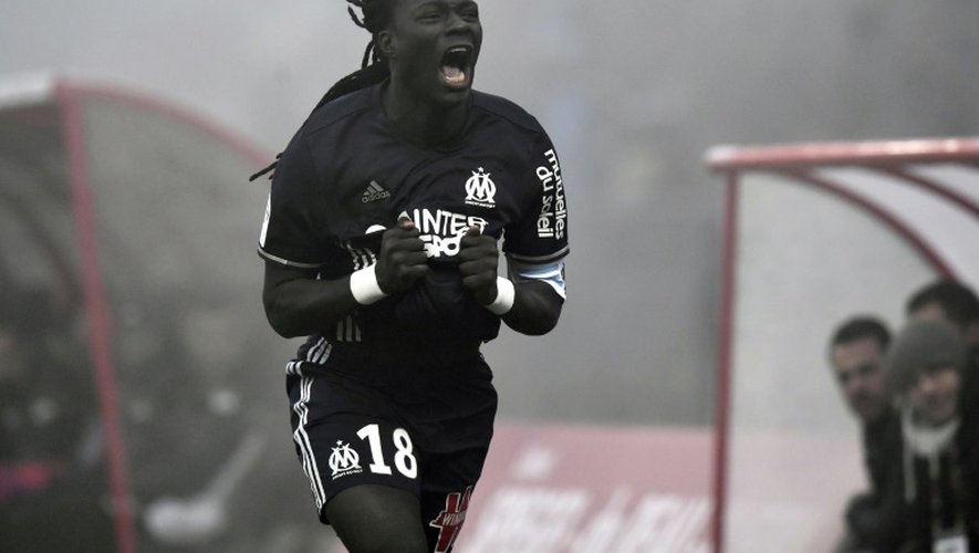 L'attaquant Bafétimbi Gomis inscrit le but de la victoire pour Marseille face à Dijon à Gaston-Gérard, le 10 décembre 2016