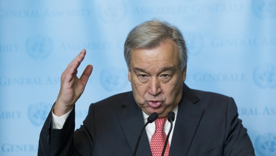 Le prochain patron des Nations unies Antonio Guterres au siège de l'ONU le 12 décembre 2016