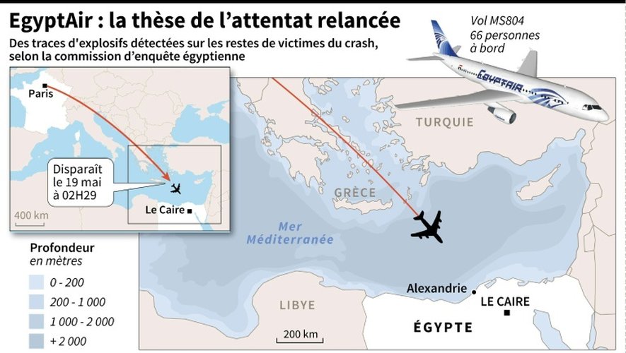 Crash d'EgyptAir : la thèse de l'attentat relancée