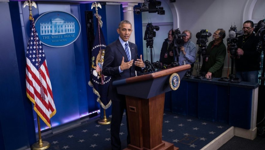 Le président américain Barack Obama en conférence de presse à Washington, le 16 décembre 2016