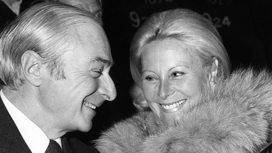 Gérard Oury et Michèle Morgan le 26 septembre 1975 à Paris
