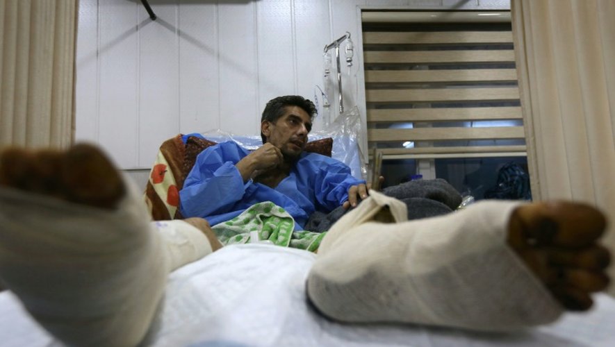 Un Irakien blessé à Mossoul, hospitalisé le 19 décembre 2016 à Arbil
