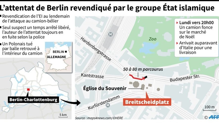 Berlin : l'attentat de Berlin revendiqué par le groupe Etat islamique