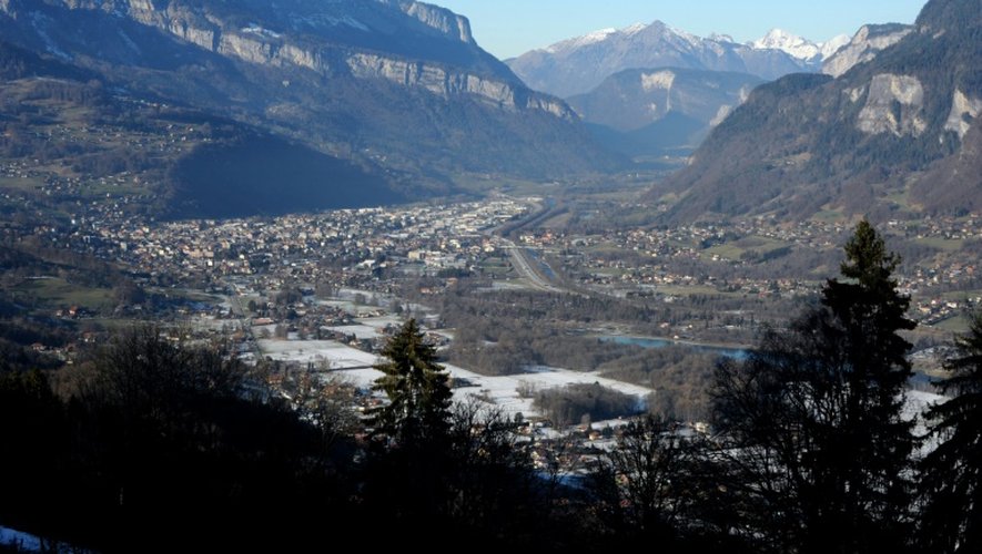 La vallée de l'Arve et Annemasse, le 7 janvier 2015, lors d'un pic de pollution.