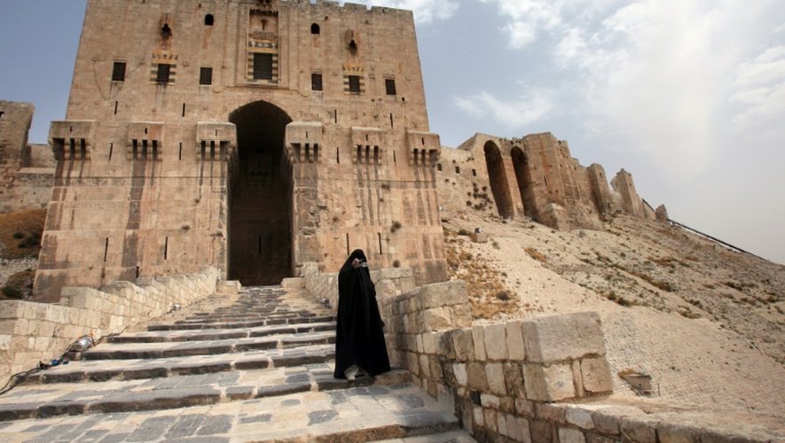 Une des entrées de la citadelle d'Alep, le 28 août 2008.