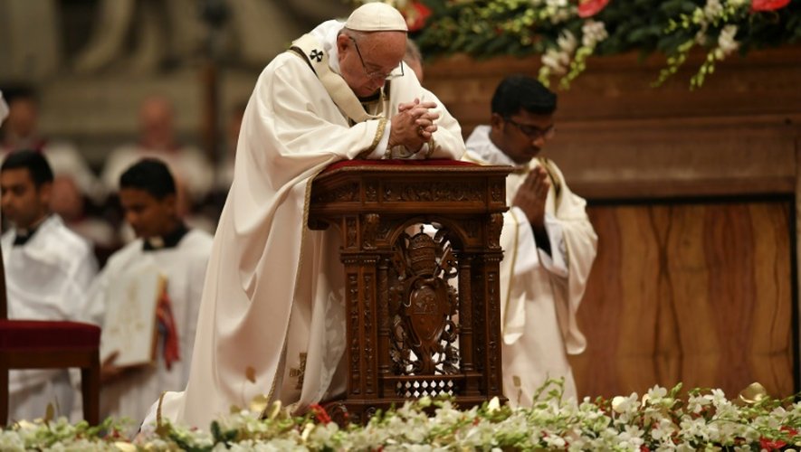 Le pape François lors de sa traditionnelle homélie de Noël, le 24 décembre 2016 au Vatican