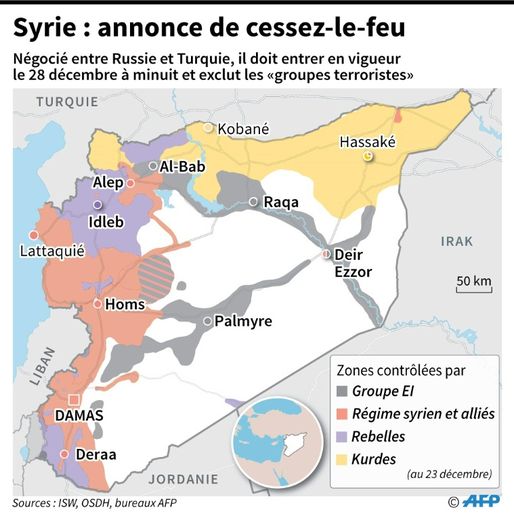 Syrie: annonce de cessez-le-feu