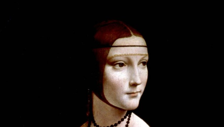 Reproduction en date du 12 octobre 1998 du tableau intitulé "La Dame à l'Hermine", de Léonard de Vinci