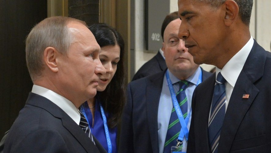 Les présidents russe Vladimir Poutine et américain Barack Obama le 5 septembre 2016 à Hangzhou en Chine