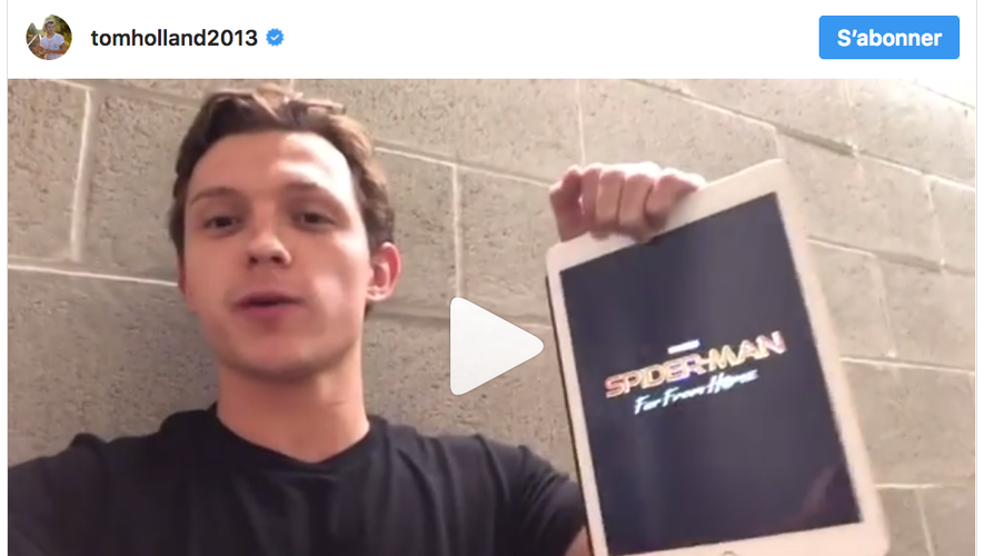 Tom Holland révèle sur Instagram le titre de son "Spider-Man 2" : "Far From Home" prévu pour 2019.