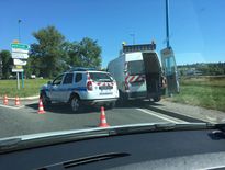 La route d'Espalion actuellement fermée à toute circulation