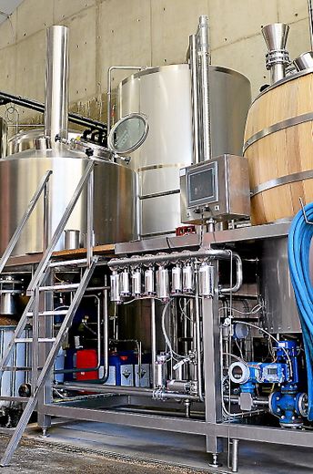 La cuve dans laquelle est brassée la bière.