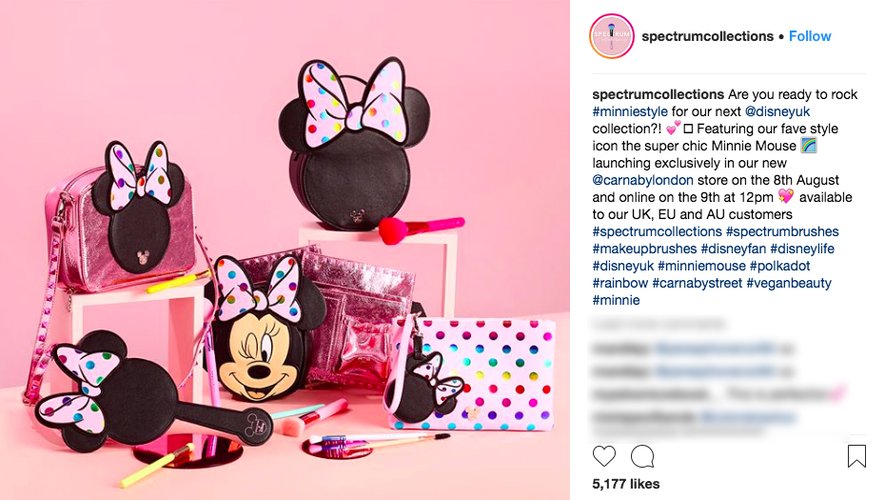 Collection Spectrum x Minnie Mouse sur Instagram