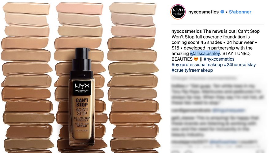 NYX Cosmetics sur Instagram