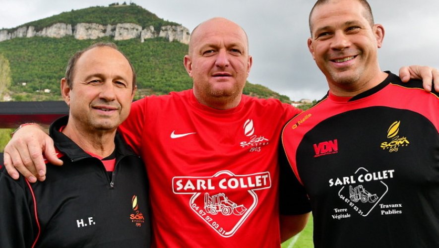 Le manager Henri Ferrero (à gauche) et les deux coaches, Sébastien Kuzbik et Didier Chouchan. (Midi Libre)