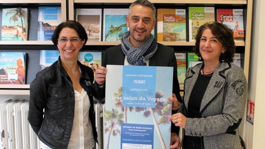Edwige Fernandez (Havas), Maxime Rey (VTO) et Hélène Saddougui (VTO) pilotent demain la 4e édition du Salon du voyage à l’aéroport (Photo RDS).