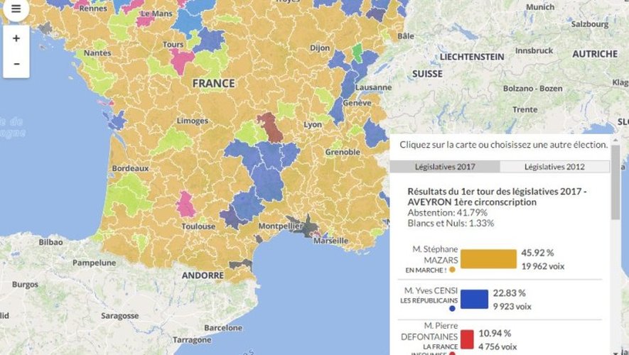 CARTE INTERACTIVE. Tous les résultats de 2012 et 2017, dans toute la France