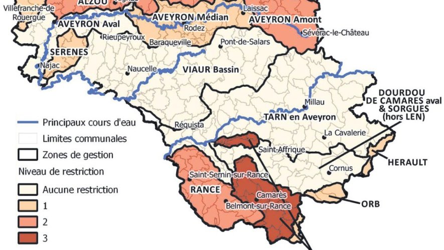Nouvelles restrictions d’usage de l’eau en Aveyron