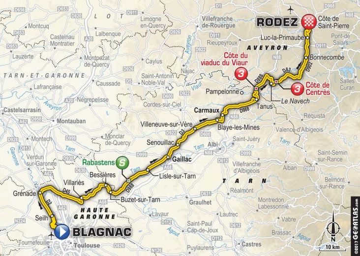 Tour de France : horaires, profil, tout savoir sur l’étape Blagnac - Rodez