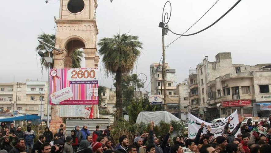 Manifestation à Idleb contre le régime et pour appeler au départ de Assad, le 30 décembre 2016