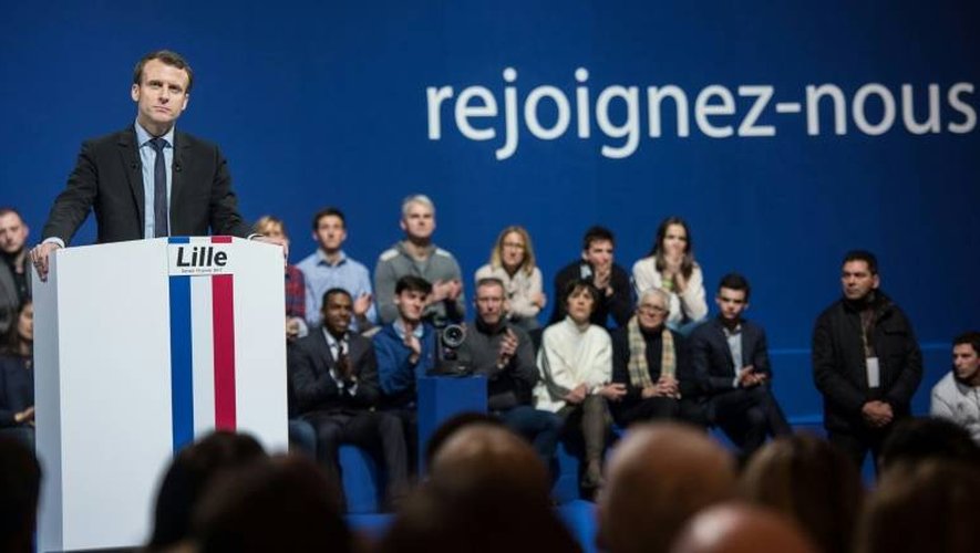 Emmanuel Macron en meeting pour la présidentielle le 14 janvier 2017 à Lille