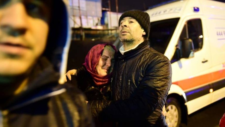 Devant la discothèque Reina d'Istanbul, le 1er janvier 2017, peu après l'attentat