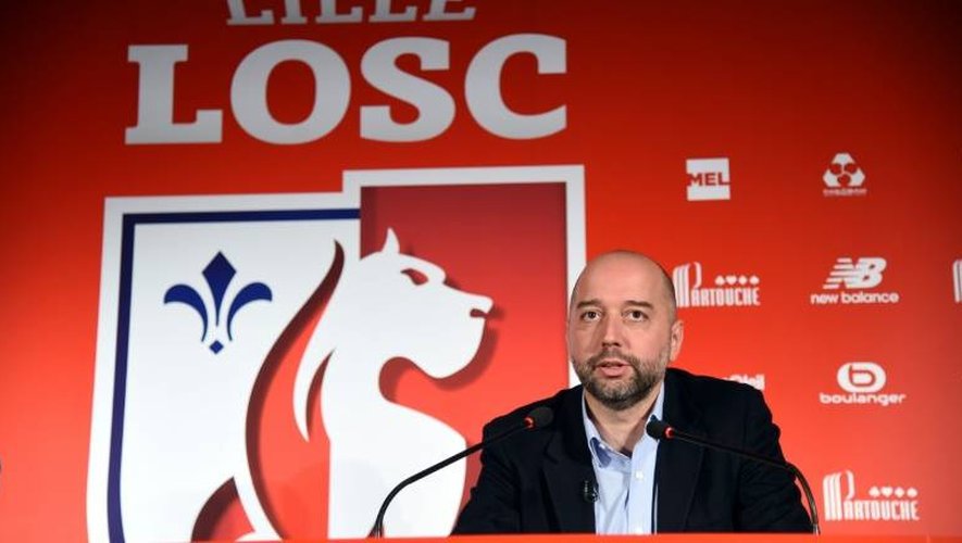 Le nouveau propiétaire du club de Lille Gérard Lopez, le 13 janvier 2017 à Camphin-en-Pévèle