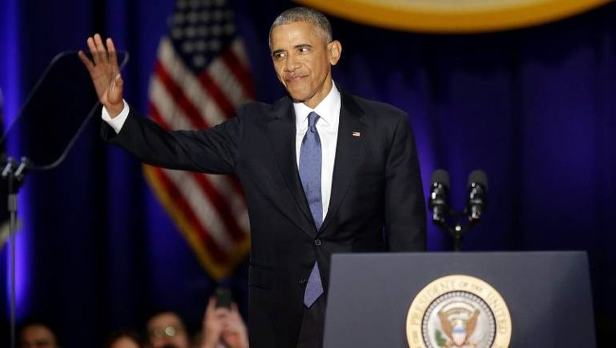Le président Barack Obama durant son discours d'adieux à Chicago, le 10 janvier 2017
