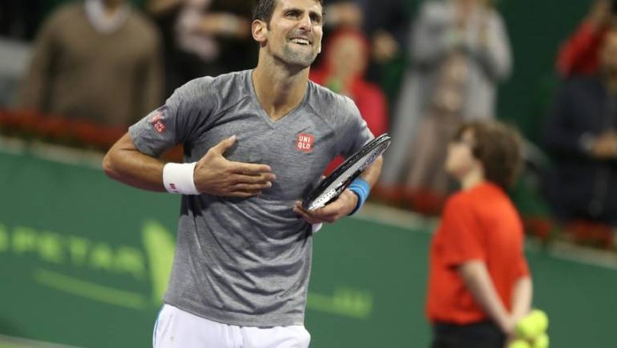 Novak Djokovic victorieux d'Andy Murray en finale du tournoi de Doha, le 7 janvier 2017