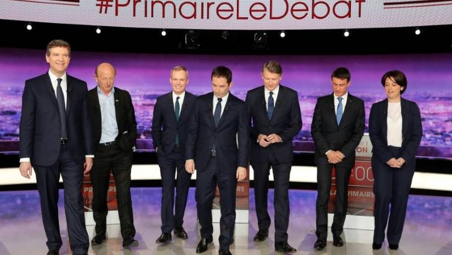 Les 7 candidats à la primaire organisée par le PS, le 15 janvier 2017 à Paris