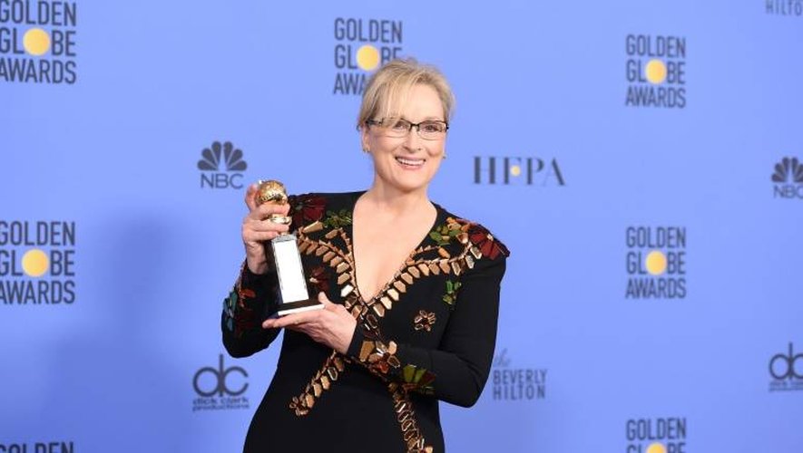 L'actrice Meryl Streep a reçu, lors de la 74e cérémonie des Golden Globes dimanche 8 janvier 2017, à Beverly Hills, le prix Cecil B. DeMille pour l'ensemble de sa carrière.