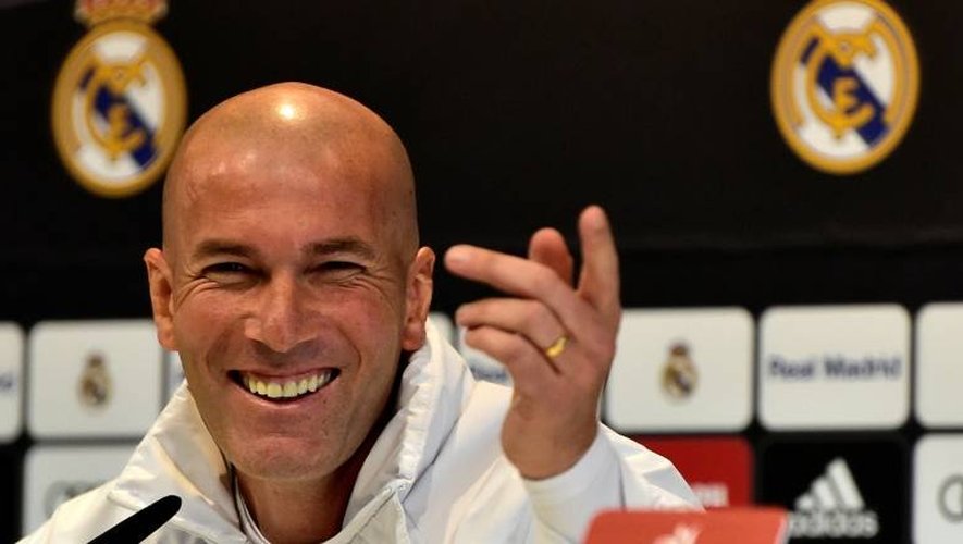 Zinédine Zidane lors de sa conférence de presse, le 3 janvier 2017 `?a la veille du match de Coupe du Roi face à Séville