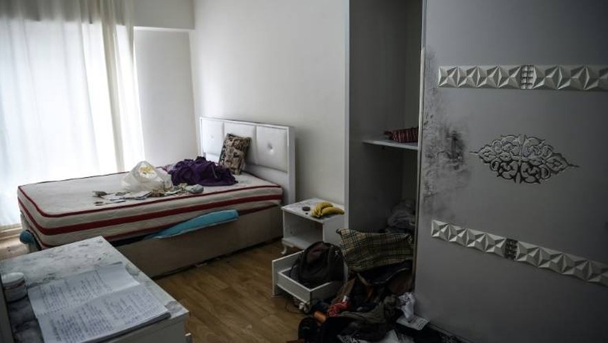 La chambre de l'appartement où le principal suspect de la fusillade du Nouvel An dans la discothèque Reina a été arrêté, à Istanbul, le 17 janvier 2017