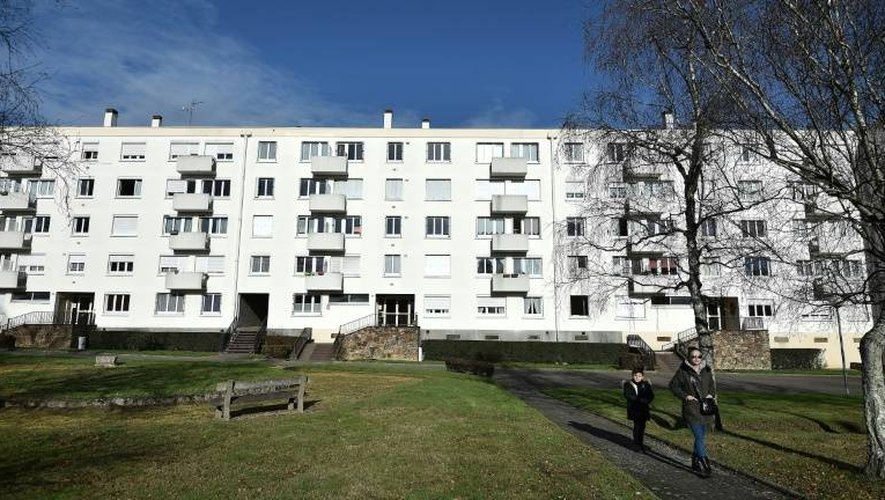 Une photo prise le 14 janvier 2017 à Saint-Herblain, dans l'ouest de la France, montre le bâtiment où un enfant de 8 ans a été torturé et noyé le 11 janvier