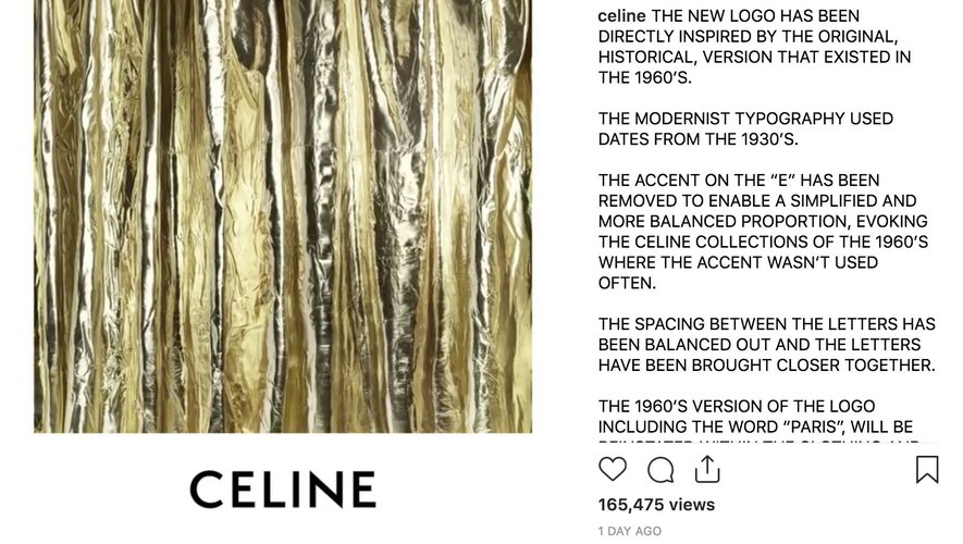 Celine Instagram 2018 (nouveau logo)