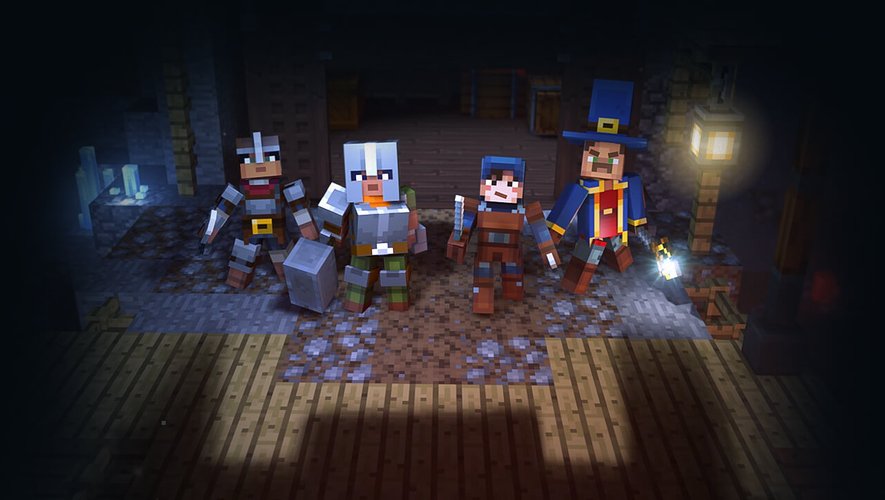 "Minecraft Dungeons" transforme "Minecraft" en jeu d'action et d'aventure à quatre joueurs.