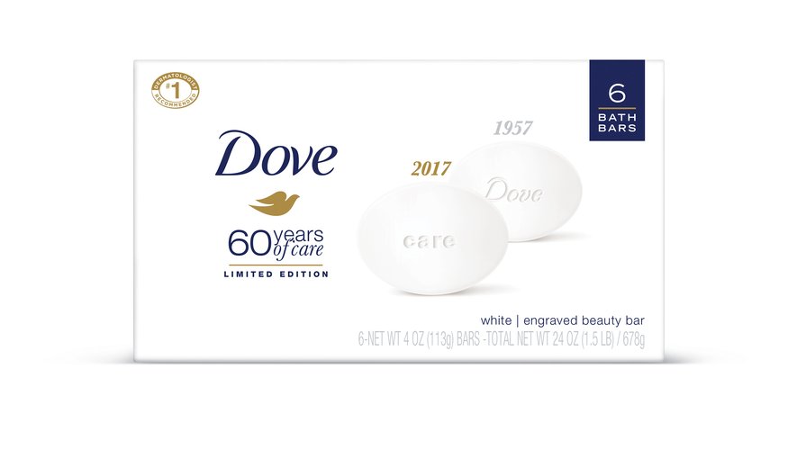 Pack anniversaire de 6 savons "Dove 60th".