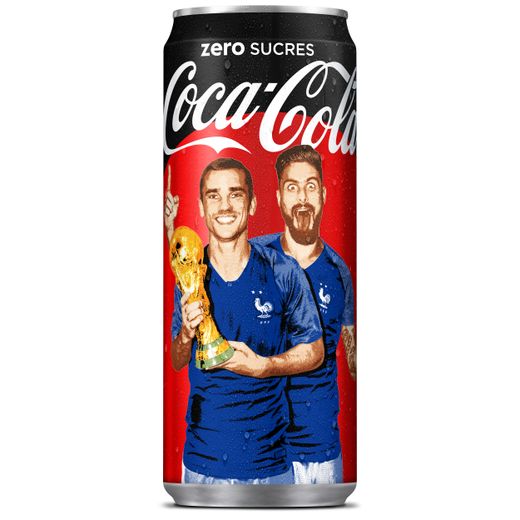 12 Bleus champions du monde s'affichent sur les canettes Coca-Cola