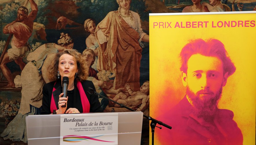 Annick Cojean, présidente du jury Albert Londres (ici lors de la cérémonie de 2014 organisée à Bordeaux)