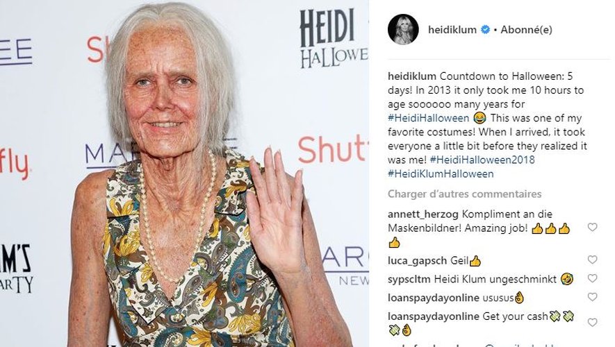 En 2013, Heidi Klum bluffe ses convives et ses followers en débarquant à sa soirée d'Halloween déguisée en vieille dame.