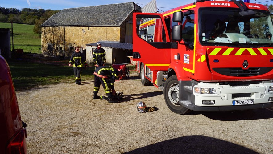Bozouls : les pompiers stoppent un incendie dans une grange